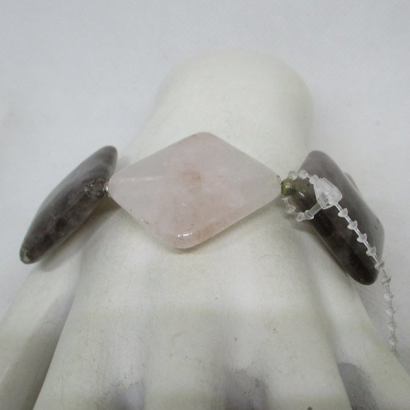 ROSE QUARTZ Moss Quartz .925 STERLING Silver Beads .925 Sterling Toggle Clasp - Picture 7 of 8
